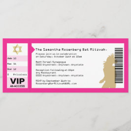 Konzert Ticket Bat Mitzvah Einladung in Rosa