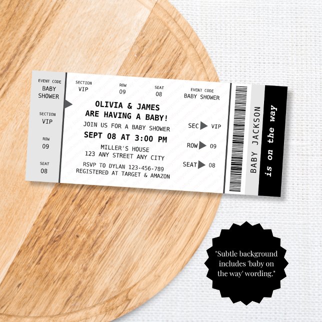 Konzert Ticket Music Gig Einzigartiger Spaß Kinder Einladung (Concert Ticket Music Gig Unique Fun Baby Shower Invitation)