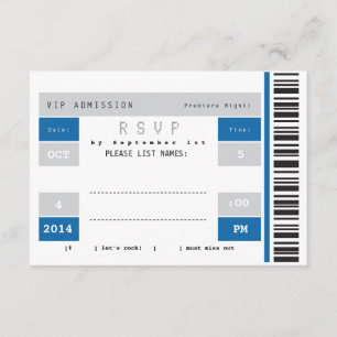 Konzert Ticket Stub UAWG RSVP Karte