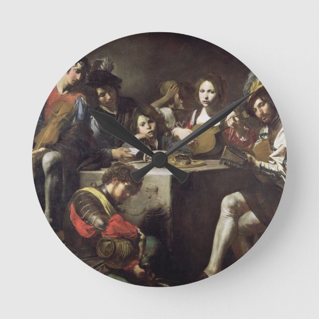 Konzert um das Flachrelief Runde Wanduhr (Vorderseite)