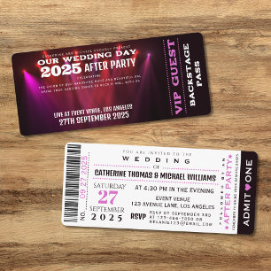 Konzert VIP Ticket und UAWG Wedding Einladung