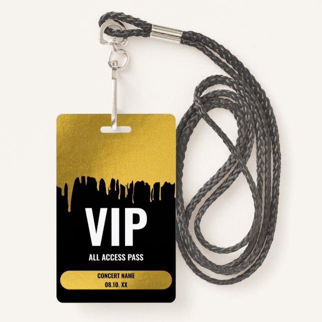 Konzertfestival VIP Individuelle Name Ausweis (Vorderseite mit Schlüsselband)