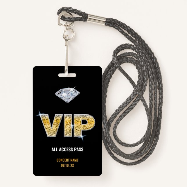 Konzertfestival VIP Individuelle Name Ausweis (Vorderseite mit Schlüsselband)