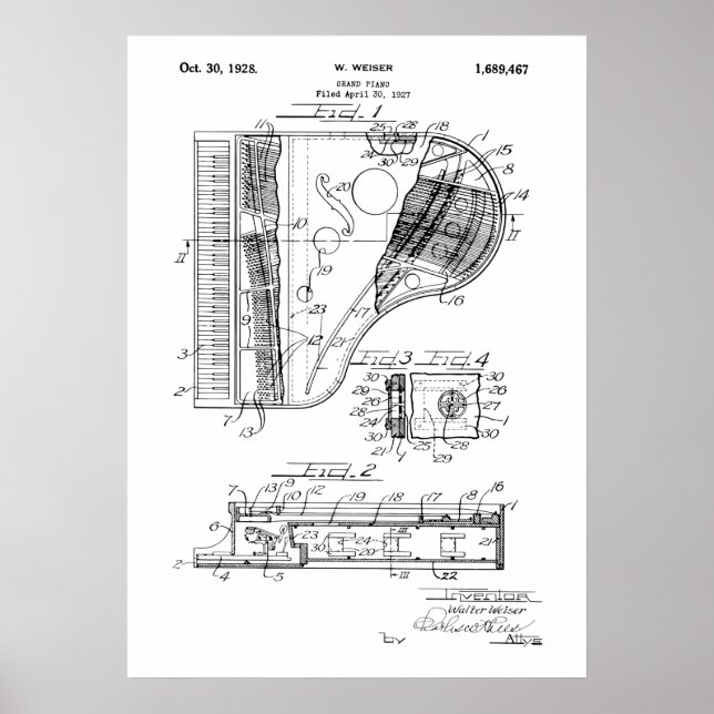 Konzertflügel-Patent Poster (Vorne)