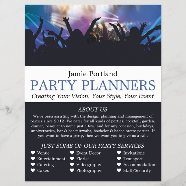 Konzertkreuz, Party-Event-Plannerwerbung Flyer (Vorne)