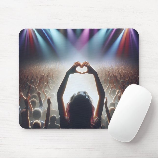 Konzertmauer mit Herz-förmigen Zeichen Mousepad (Mit Mouse)