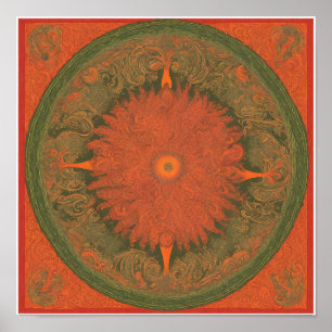 Konzertposter, psychedelischer Rock, Paisley, Rot Poster