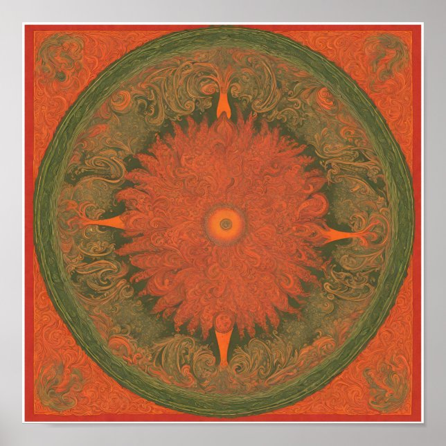 Konzertposter, psychedelischer Rock, Paisley, Rot Poster (Vorne)