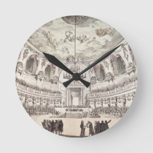 Konzertsaal in Venedig, 18. Jahrhundert (farbiges Runde Wanduhr