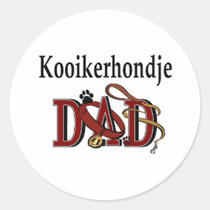 Kooikerhondje-Vater-Aufkleber Runder Aufkleber