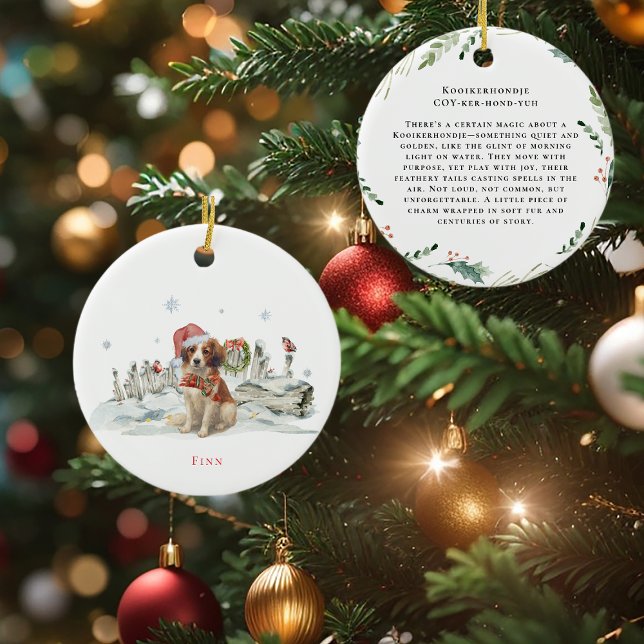 Kooikerhondje Watercolor Dog | Monogramm Keramik Ornament (Von Creator hochgeladen)