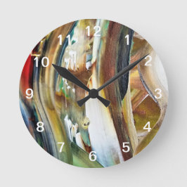 Kook Art abstrakte Maluhr - Wall Clock Runde Wanduhr