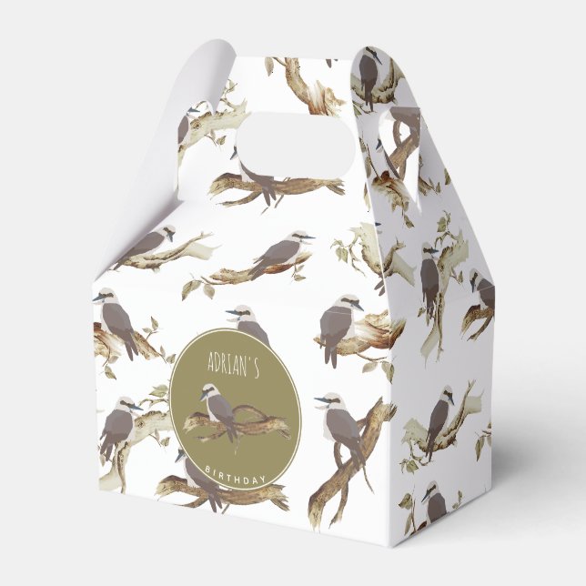 Kookaburra Australian Bird Eucalyptus Birthday Geschenkschachtel (Vorderseite)