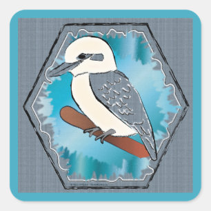 Kookaburra Bird Quadratischer Aufkleber
