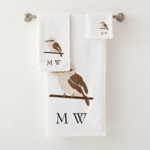 Kookaburra-Design Monogramm Badhandtuch Set