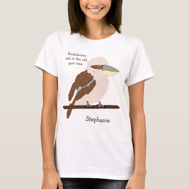 Kookaburra Design Personalisiert T-Shirt (Vorderseite)