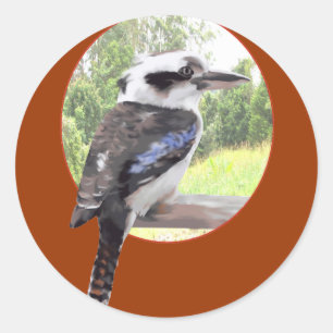 Kookaburra im Kreis Runder Aufkleber