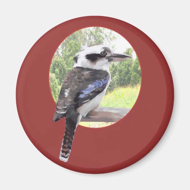 Kookaburra in Circle Magnet (Vorne)