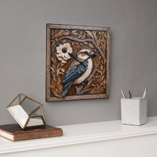Kookaburra Serenade: Eine Holzdruckehre, Quadratische Wanduhr