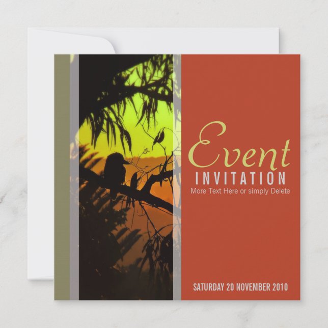 Kookaburra Silhouette Invitation à toutes occasion (Devant)