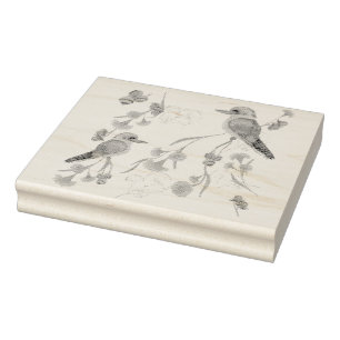 Kookaburra und Eukalyptus Gummistempel