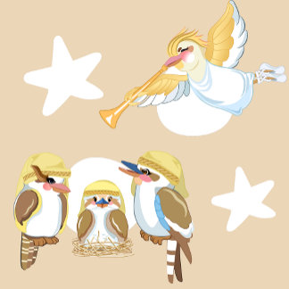 Kookaburra Weihnachtskrippe Fleecedecke