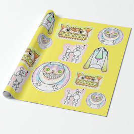 Kooky Cats and Odd Hogs Wrapping Paper Roll Geschenkpapier