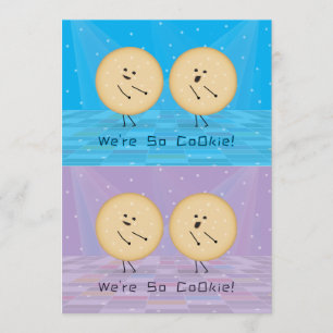 Kooky Cookies ausschneidbare Valentinskarten Blau Dankeskarte
