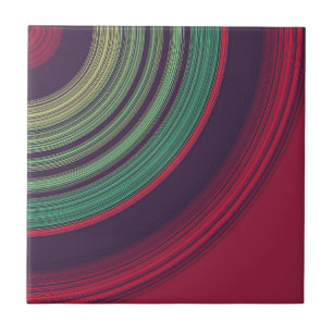 Kool Retro Abstraktes Schallplattenrillen-Muster Fliese