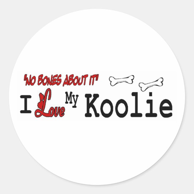 Koolie (I Liebe) Aufkleber (Vorderseite)