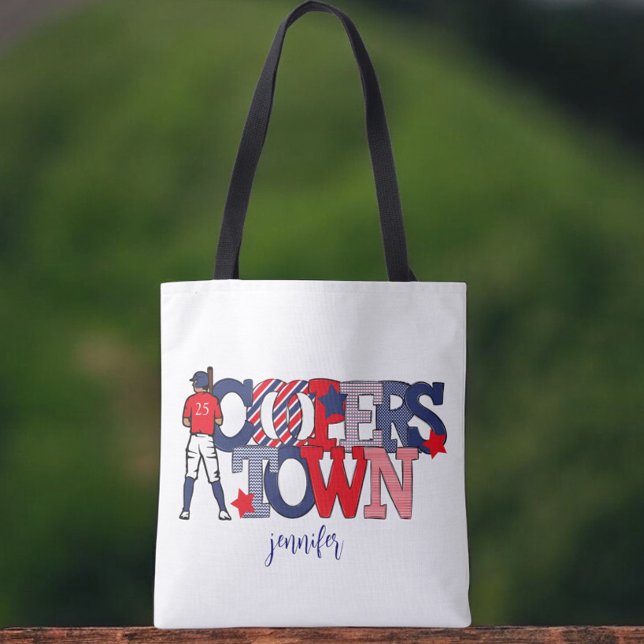 Kooperstown Patriotic Letters Baseball Mama Tasche (Von Creator hochgeladen)