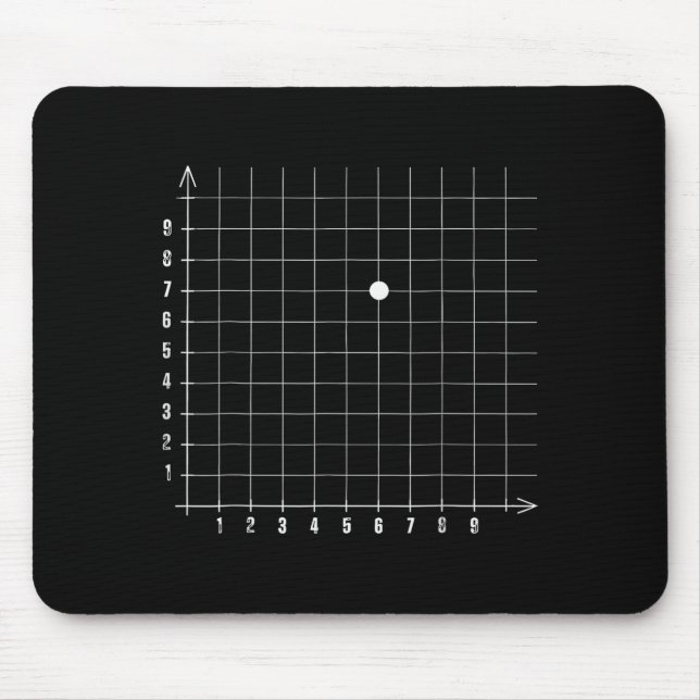 Koordinate (6,7) Lustiger Mathematiklehrer 67 Math Mousepad (Vorne)