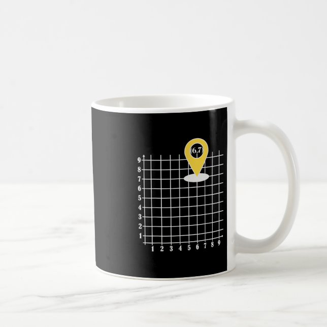 Koordinate 6 Nummer 67 Sechs Sieben Meme  Kaffeetasse (Rechts)