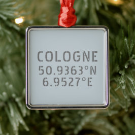 Koordinaten der Breitengrade in Köln Ornament Aus Metall
