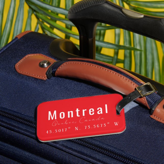 Koordinaten der Montrealer Karte Gepäckanhänger (Vorderseite Insitu 3)