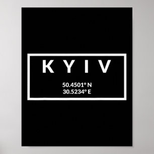 Koordinaten der ukrainischen Hauptstadt - Kiew 1 Poster