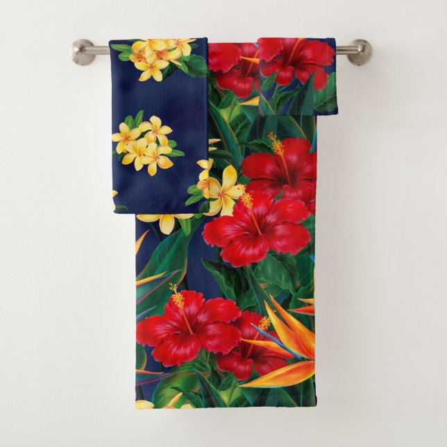 Koordinaten des tropischen Paradieses Hawaiianisch Badhandtuch Set (Insitu)
