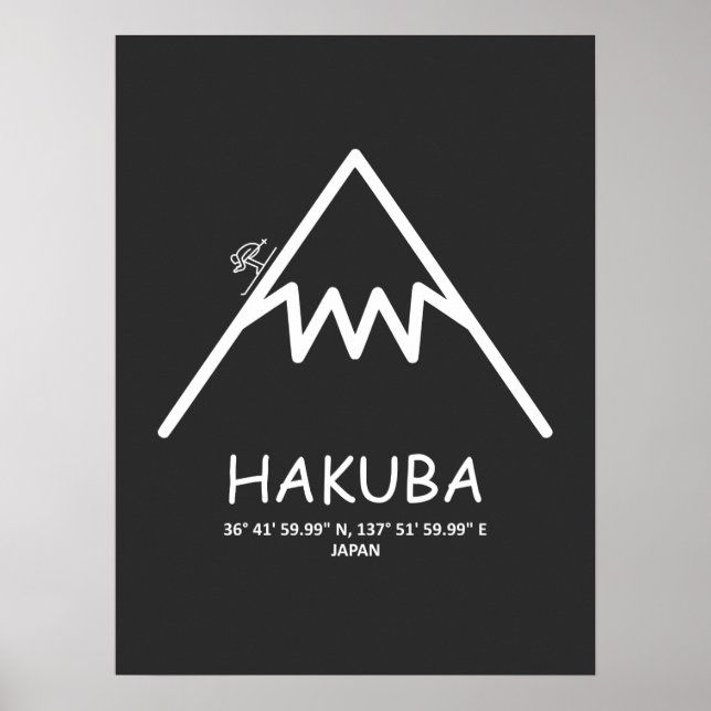 Koordinaten Hakuba Japan Poster (Vorne)