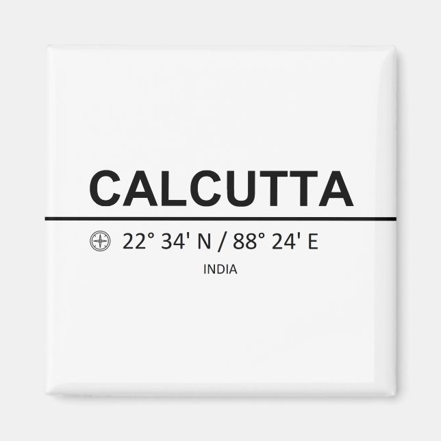 Koordinaten Kalkutta Magnet (Vorne)