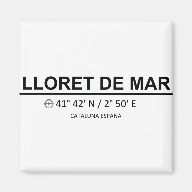 Koordinaten Lloret de Mar Magnet (Vorne)
