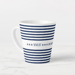 Koordinaten Sylt – Wunschort & maritime Streifen Milchtasse