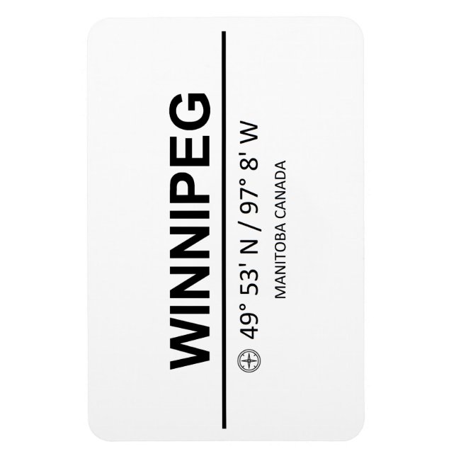 Koordinaten Winnipeg Magnet (Vertikal)