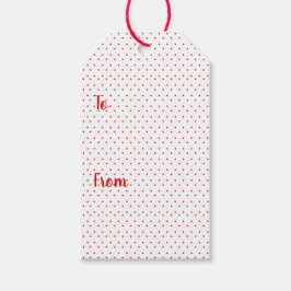 Koordination der niedlichen Rot- und Weißpolka-Pun Geschenkanhänger