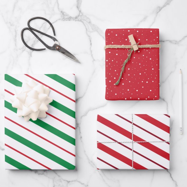 Koordination des Weihnachtswrapping-Papiers Geschenkpapier Set (Vorderseite)