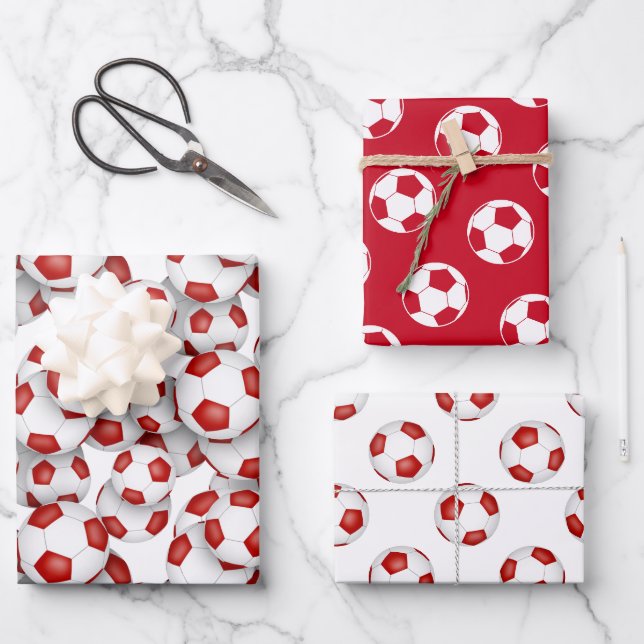 Koordination von sportlichen gemusterten Set Roten Geschenkpapier Set (Vorderseite)