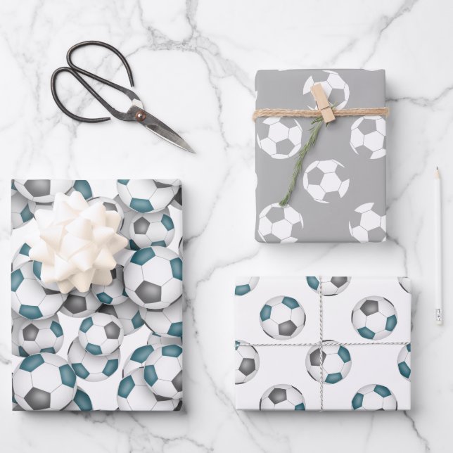 Koordination von sportlichen Sets aquamarine graue Geschenkpapier Set (Vorderseite)