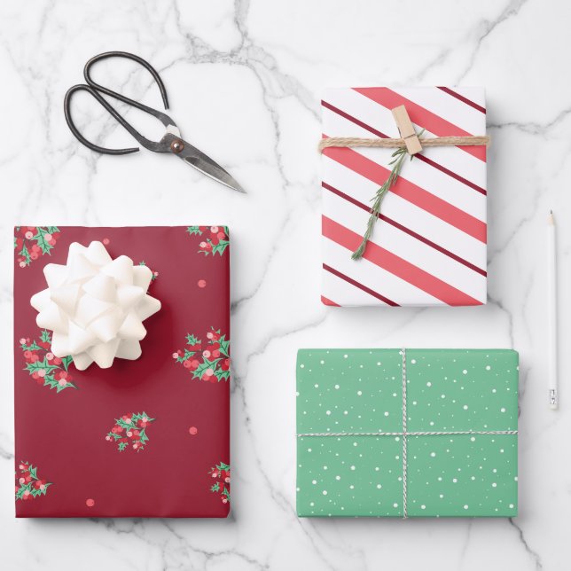 Koordination von Weihnachtswrapping-Set Geschenkpapier Set (Vorderseite)