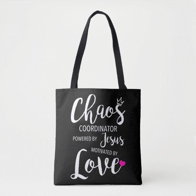 Koordinator des Chaos Lehrer mit Kraft durch Jesus Tasche (Vorderseite)