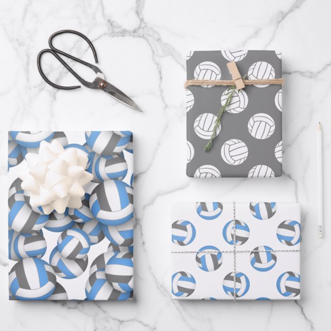 koordinierende Mannschaftsfarben lt blaugraue Voll Geschenkpapier Set (Vorderseite)