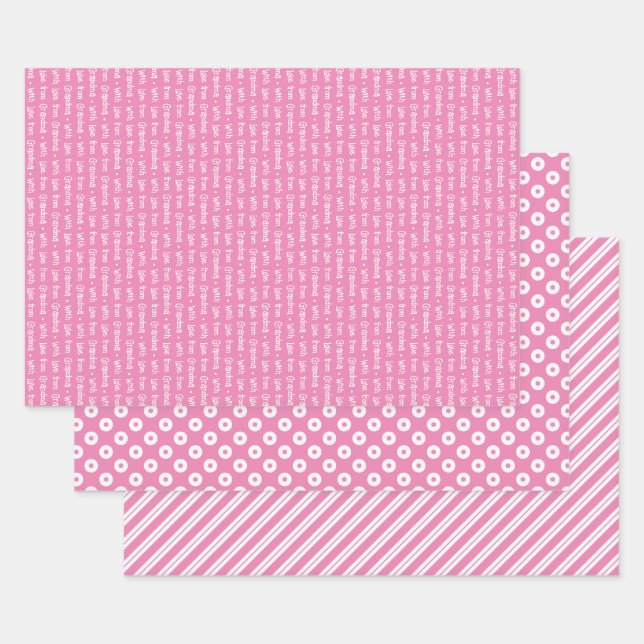Koordinierte Geometrie in Rosa und Weiß und "mit L Geschenkpapier Set (Set)
